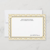 Art Deco Feest Black Gold Bedankkaart (Achterkant)