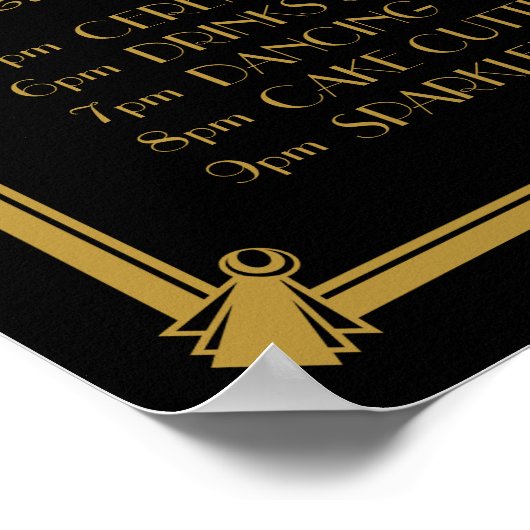 Art Deco-feestdagenplanner, servicevolgorde Poster (Hoek)