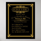 Art Deco-feestdagenplanner, servicevolgorde Poster (Voorkant)