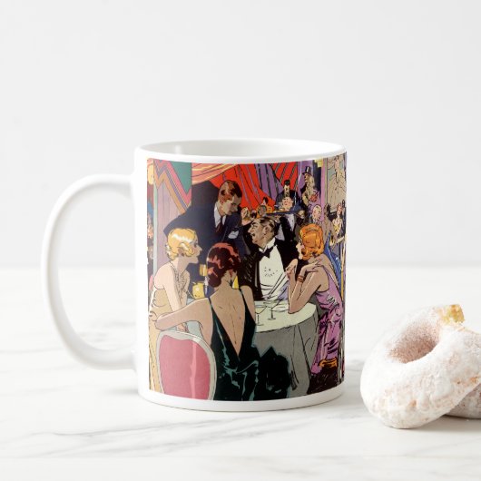 Art Deco feestje in nachtclub Koffiemok (Met donut)