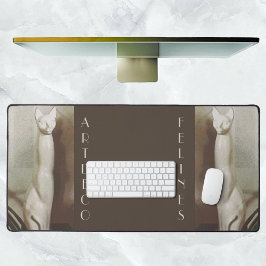 Art Deco Felines  Cat Elegant Brown Bureaumat