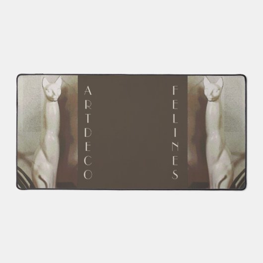 Art Deco Felines  Cat Elegant Brown Bureaumat (Voorkant)