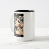 Art Deco Femme Fatale Mok (2 Toon BLK) (Voorkant links)