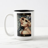 Art Deco Femme Fatale Mok (2 Toon BLK) (Links)