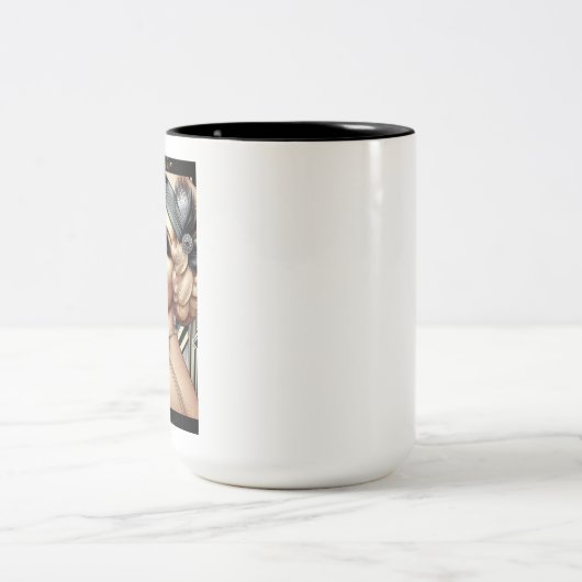 Art Deco Femme Fatale Mok (2 Toon BLK) (Center)