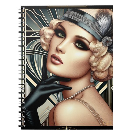 Art Deco Femme Fatale Planner Notitieboek (Voorkant)