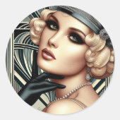 Art Deco Femme Fatale Sticker (Voorkant)