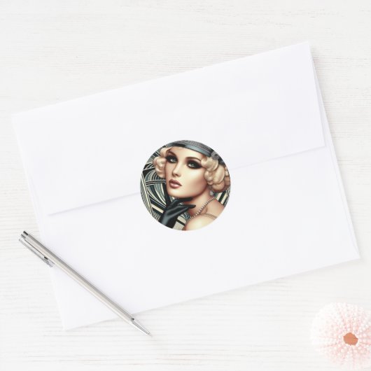 Art Deco Femme Fatale Sticker (Envelop)