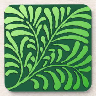 Art Deco-fern-patroon - groene tinten Drankjes Onderzetter
