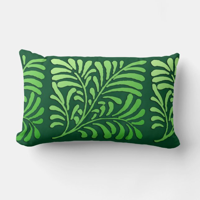 Art Deco-fern-patroon - groene tinten Kussen (Voorkant)