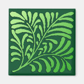 Art Deco-fern-patroon - groene tinten Magneet (Voorkant)