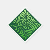 Art Deco-fern-patroon - groene tinten Servet (Hoek)