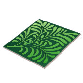 Art Deco-fern-patroon - groene tinten Tegeltje (Zijkant)