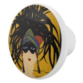 Art Deco Festive Lady Keramische Knop (Rechts)