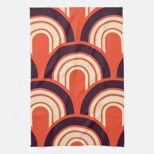 Art Deco Fifties Abstracte kunst herstellen Theedoek (Verticaal)