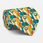 Art Deco Fifties, Striped Retro Abstracte Art Stropdas (Opgerold)