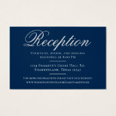 Art Deco Filigree | Zilver- en marineblauw Visitekaartje (Achterkant)