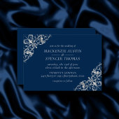 Art Deco Filigree | Zilvergrijze marinevlek Kaart