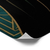 Art Deco Filmprojector Monument Goud Teal Poster (Hoek)