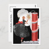  ART DECO "FIRECRACKER FIZZIES" BRIEFKAART (Voorkant / Achterkant)
