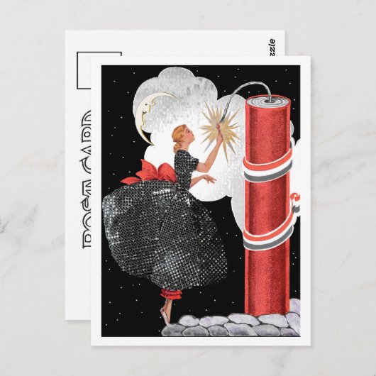  ART DECO "FIRECRACKER FIZZIES" BRIEFKAART (Voorkant / Achterkant)