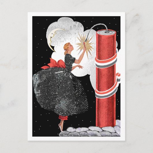  ART DECO "FIRECRACKER FIZZIES" BRIEFKAART (Voorkant)