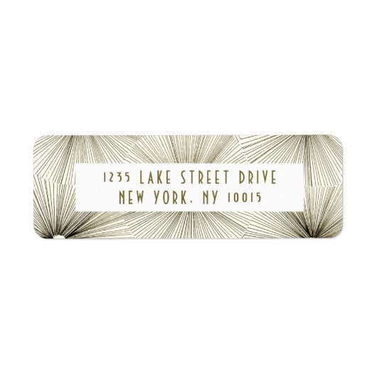 Art Deco Fireworks Burst Retouradres Etiket (Voorkant)