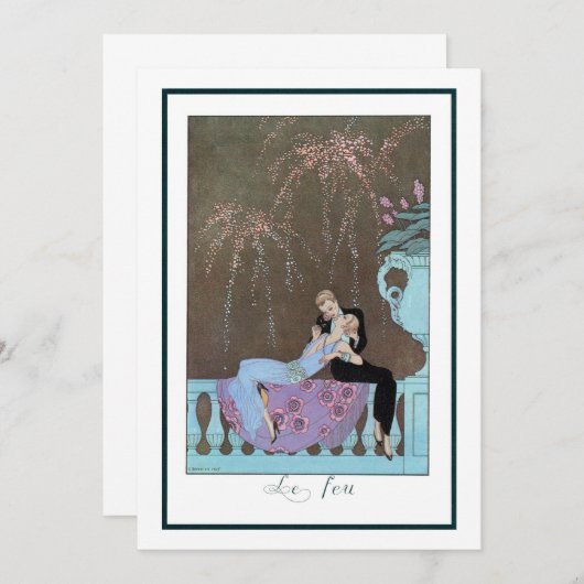  Art Deco Fireworks Le Feu, George Barbier (Voorkant / Achterkant)