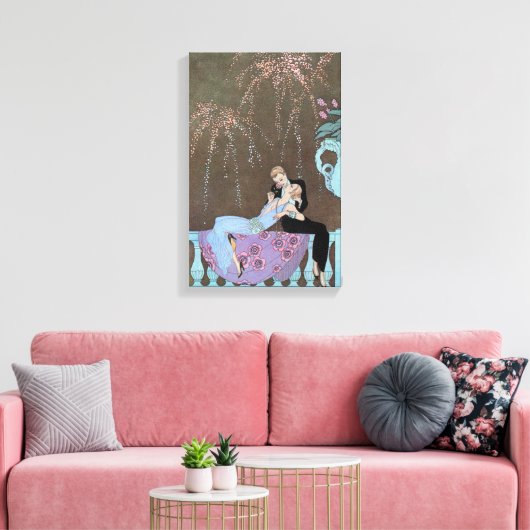 Art Deco Fireworks Le Feu, George Barbier Canvas Afdruk (Insitu (Woonkamer))