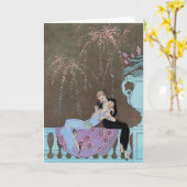  Art Deco Fireworks Le Feu, George Barbier Kaart (Gele Bloem)