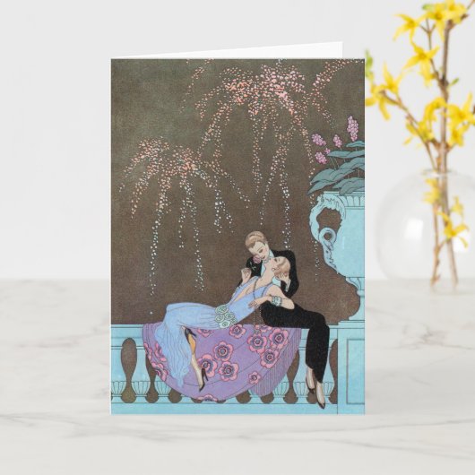  Art Deco Fireworks Le Feu, George Barbier Kaart (Gele Bloem)