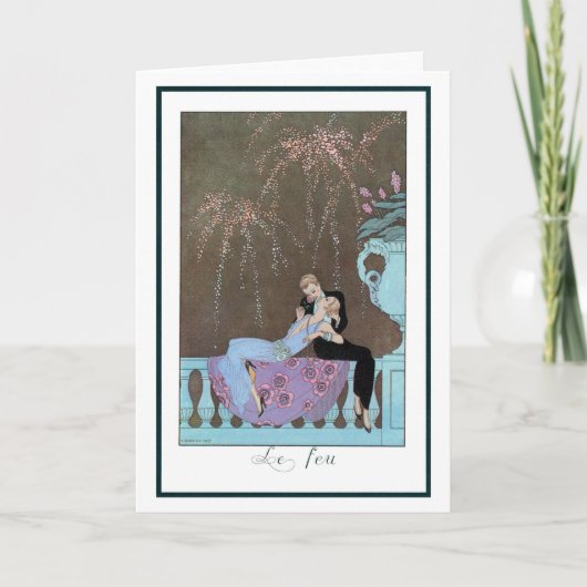  Art Deco Fireworks Le Feu, George Barbier Kaart (Voorkant)