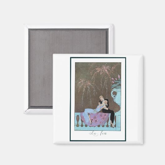  Art Deco Fireworks Le Feu, George Barbier Magneet (Voorkant / Achterkant)