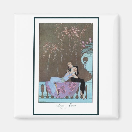  Art Deco Fireworks Le Feu, George Barbier Magneet (Voorkant)
