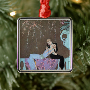  Art Deco Fireworks Le Feu, George Barbier Metalen Ornament