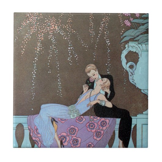  Art Deco Fireworks Le Feu, George Barbier Tegeltje (Voorkant)