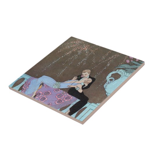 Art Deco Fireworks Le Feu, George Barbier Tegeltje (Zijkant)