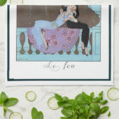  Art Deco Fireworks Le Feu, George Barbier Theedoek (Gevouwen)