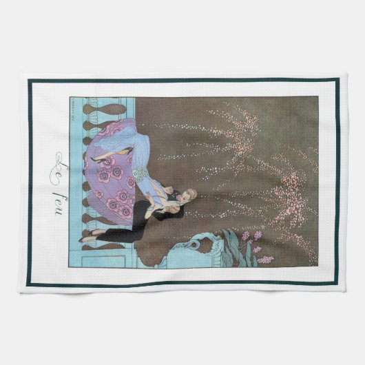  Art Deco Fireworks Le Feu, George Barbier Theedoek (Horizontaal)