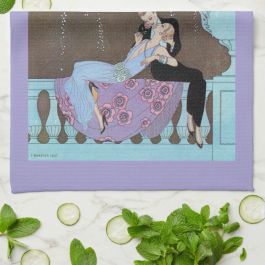  Art Deco Fireworks Le Feu, George Barbier Theedoek (Gevouwen)