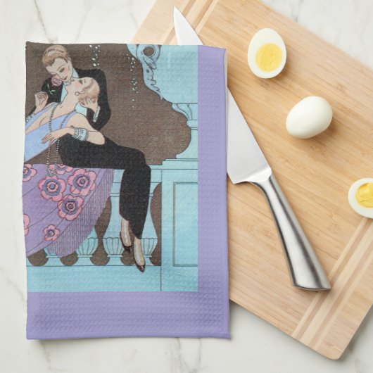  Art Deco Fireworks Le Feu, George Barbier Theedoek (Quarter Fold)