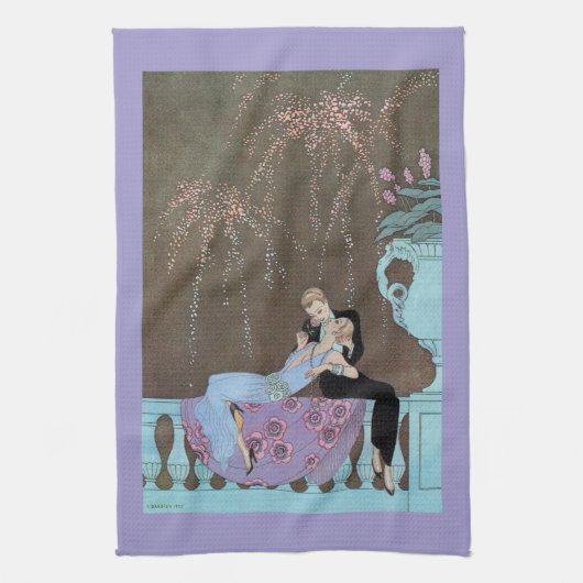  Art Deco Fireworks Le Feu, George Barbier Theedoek (Verticaal)