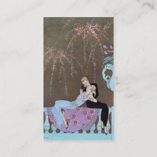  Art Deco Fireworks Le Feu, George Barbier Visitekaartje (Achterkant)