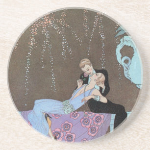  Art Deco Fireworks Le Feu, George Barbier Zandsteen Onderzetter