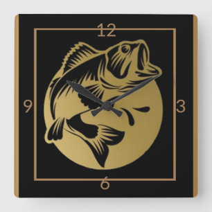 Art Deco Fish-stijl Vierkante Klok