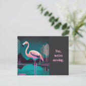 ART DECO FLAMINGO ADRESWIJZIGING BRIEFKAART (Staand voorkant)