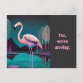 ART DECO FLAMINGO ADRESWIJZIGING BRIEFKAART (Voorkant)