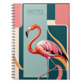 Art Deco Flamingo Notitieboek (Voorkant)