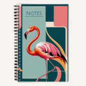 Art Deco Flamingo Notitieboek (Voorkant)