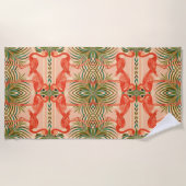 Art Deco Flamingo Strandlaken (Voorkant)